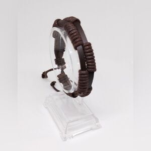 Men's bracelet‎ leather layered brown new d103